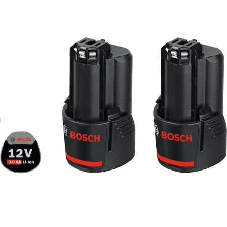 Acumulatori si incarcatoare - Set 2 acumulatori Li-Ion Bosch Professional GBA, 12 V, 3.0 Ah, sistem flexibil de alimentare Bosch, 1600A00X7D