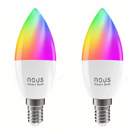 Casa si Gospodarie - Set 2 Becuri LED RGB Smart NOUS P4, E14, Control din aplicatie