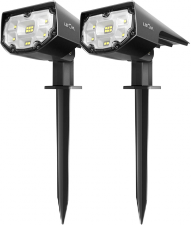 Casa si Gospodarie - Set 2 bucati Lampa solara LITOM LTCD190, 12 leduri, IP67 lumina Alba Rece, senzor de lumina