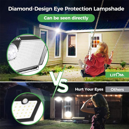 Set 2 lampi solare LITOM LTCD217, LED, 300 leduri, incarcare solara si senzor de miscare [1]