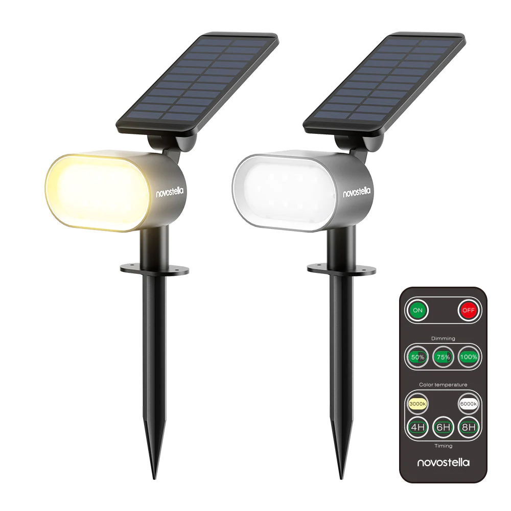 Casa si Gospodarie - Set 2 lampi solare Novostella Inteligente,  Lumina rece si calda, Telecomanda