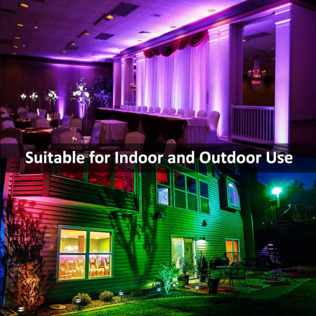 Set 2 proiectoare de podea LED RGB MustWin, Telecomanda , 50W, IP66 waterproof [4]