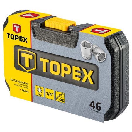 Set de chei tubulare 1/4", set 46 buc. 38D640 TOPEX [1]
