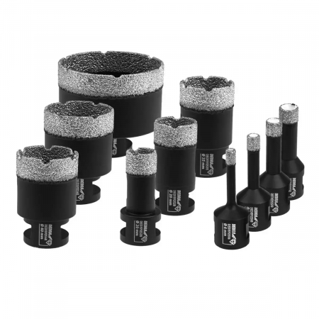 Set accesorii - Set de coroane diamantate 6, 8, 10, 10, 12, 20, 28, 35, 40, 45, 68 mm DEDRA