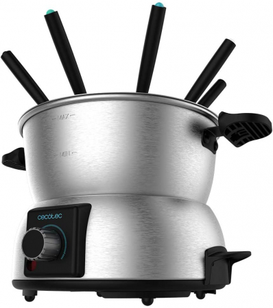 Electrocasnice - Set fondue electric Cecotec Fun GourmetFondue 1000 W, termostat reglabil ,1.6 litri, 8 furculite
