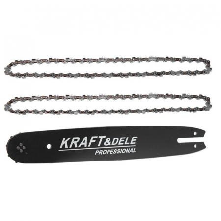 Accesorii motofierastrau - Set lama ghidaj 16"/40cm si 2 lanturi, 3/8, 1.3 mm, Kraft&Dele, KD10152
