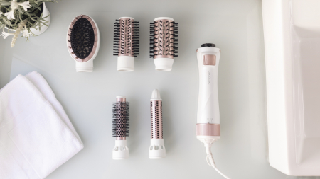 Set Perie rotativa cu 5 capete Cecotec Bamba CeramicCare 5in1Gyro Ceramica, Perie pentru indreptat parul , Perie electrica, Ondulator par [3]