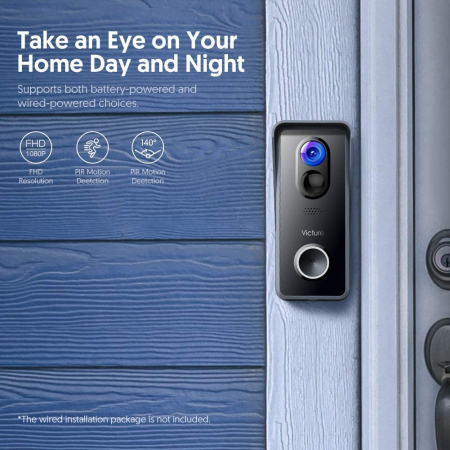 Sonerie Smart Victure VD300 Camera Wireless, 1080P HD, Motion Detection, Cnnvorbire bidirectionala, Wi-Fi Connected, Uunhi larg, Control aplicatie [2]
