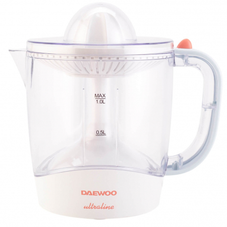 Electrocasnice - Storcator de citrice Daewoo UltraLine DJ20U, putere 40 W, 1 L, 2 conuri stoarcere, 2 filtre ajustabile, Alb