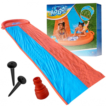 Timp liber - Tobogan cu apa dublu, 488 cm – conectare la furtun, distractie pentru 2 copii