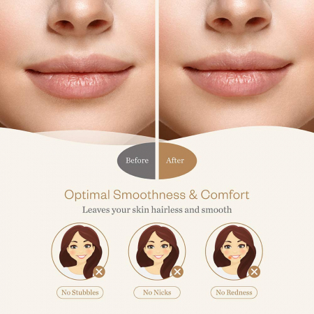 Trimmer facial femei Anjou AJ-PCA014, Lumina LED, pentru mustata, par facial [4]