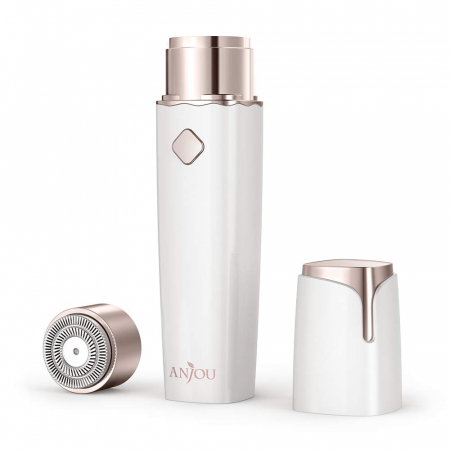 Ingrijire personala - Trimmer facial femei Anjou AJ-PCA022, Lumina LED, pentru mustata, parul facial, baterie reincarcabila