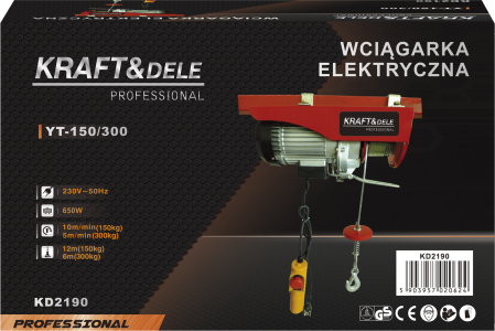 Troliu electric 230V, 650W, sarcina max 300 kg, Kraft&Dele KD2190 [8]