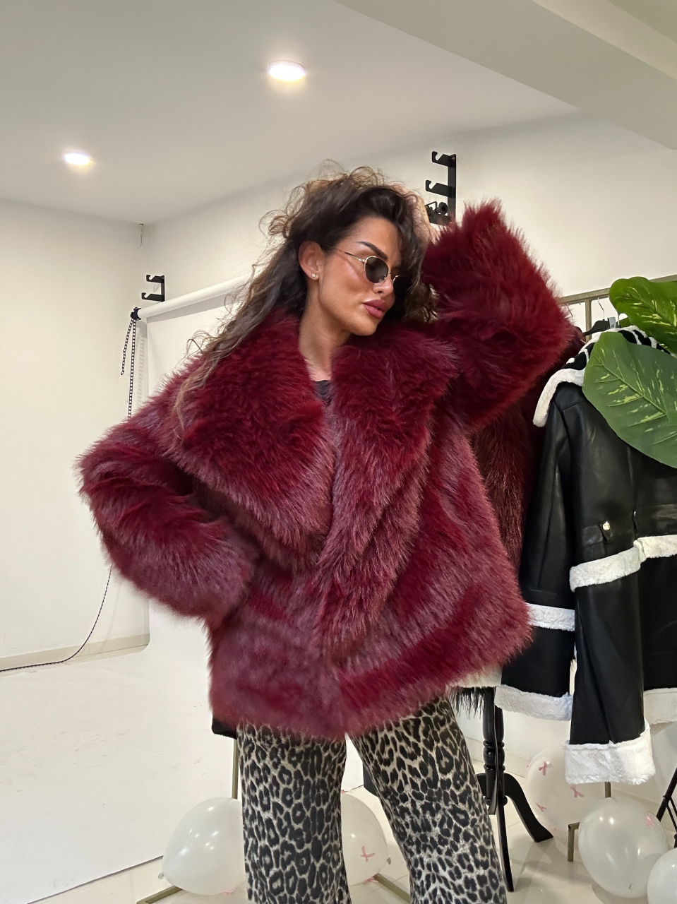 Haină de blană - Elysian Dream Burgundy [3]