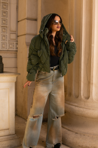 Geacă puffer - Olive Cozy Heart [2]
