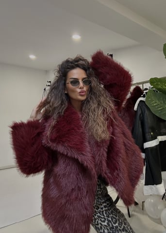 IMBRACAMINTE DE EXTERIOR - Haină de blană - Elysian Dream Burgundy