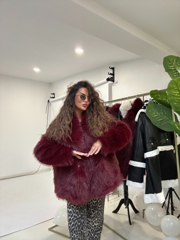 Haină de blană - Elysian Dream Burgundy [1]