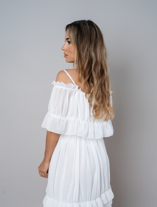 Rochie Voal Alba - Marime Universala [3]