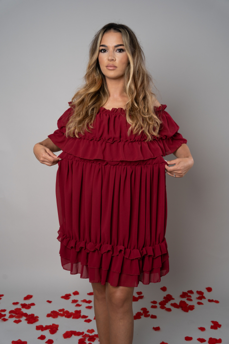 Rochie Voal Bordo - Marime Universala [3]