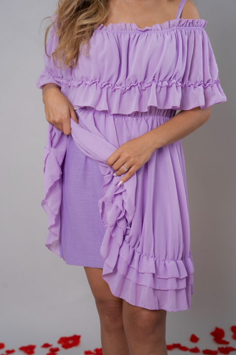 Rochie Voal Lila - Marime Universala [2]