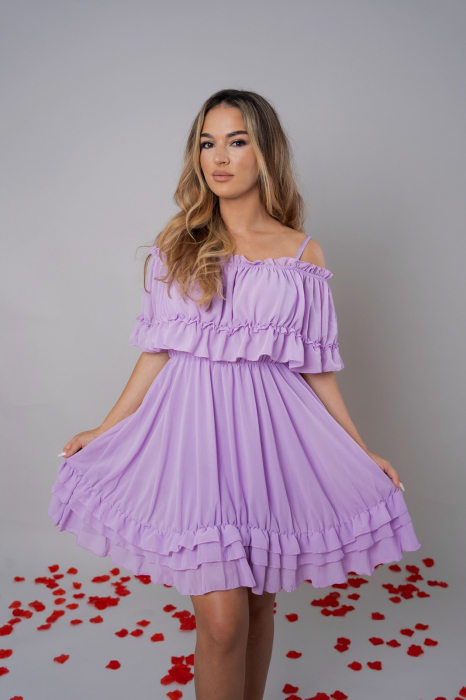 Rochie Voal Lila - Marime Universala [3]