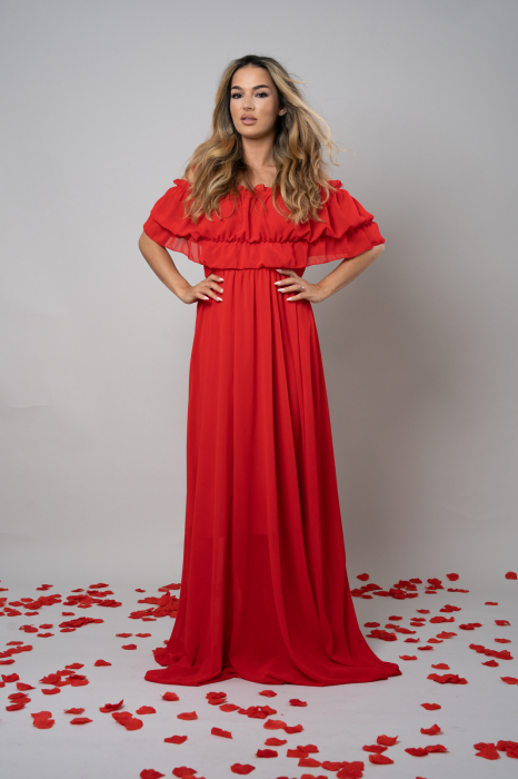 Rochie Voal Lunga Rosie - Marime Universala [6]