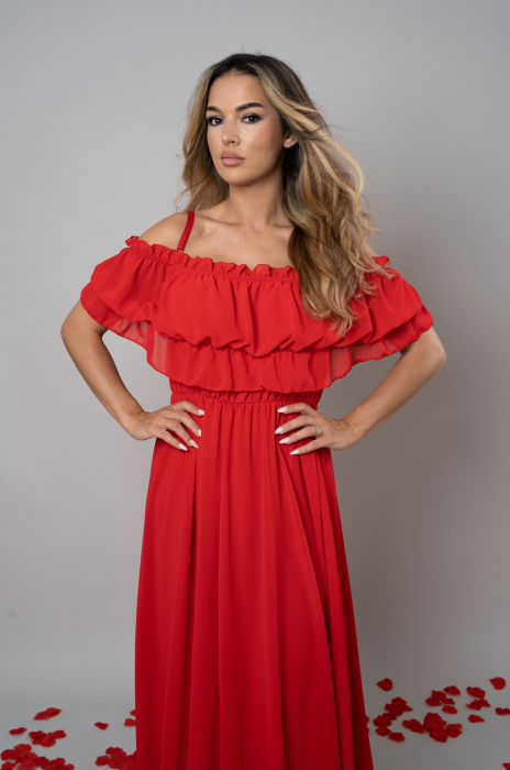Rochie Voal Lunga Rosie - Marime Universala [3]