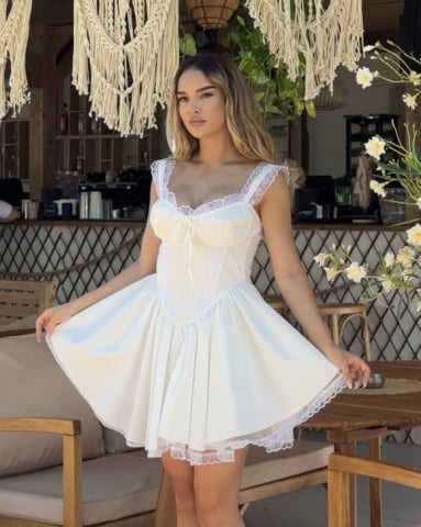 Rochii Casual | Boho Chic - Rochie Oli - Alb