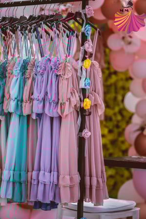 Rochie Voal Baby Bleu cu Papion si Bratara - Marime Universala [1]
