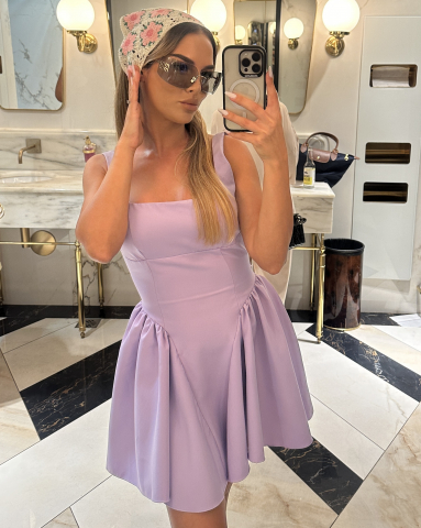Rochie Scurta cu funda si spate descoperit - Lila [2]