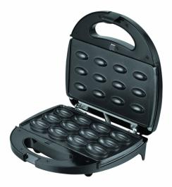 APARAT DE FĂCUT PRĂJITURI SUB FORMĂ DE NUCI HEINNER DESSERT SUPREME HNM-750BKS, PUTERE: 750W, CAPACITATE: 12 BUCĂȚI, PLACI DETAȘABILE CU ÎNVELIȘ ANTIADERENT, DEPOZITARE VERTICALĂ, NEGRU/ARGINTIU [2]