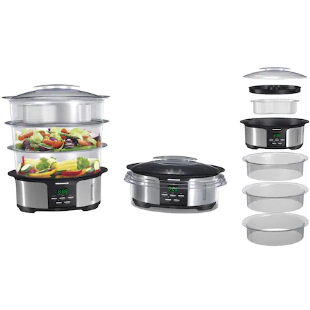 Aparat de gatit cu aburi Heinner Master Collection HSA-1000XMC, 1000 W, 12 l, Argintiu/Negru [2]