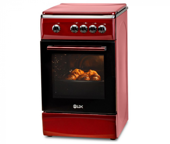 Aragaz LDK 5060 Bordo RMV, Gaz, 4 arzatoare, Capac metalic, Siguranta, 50 x 60 cm, Rosu inchis [3]