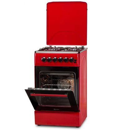 Aragaz LDK 5060 ECAI Red RMV LPG, 4 Arzatoare, Siguranta, Cuptor electric, Aprindere, Iluminare, Capac metalic, Rosu [2]