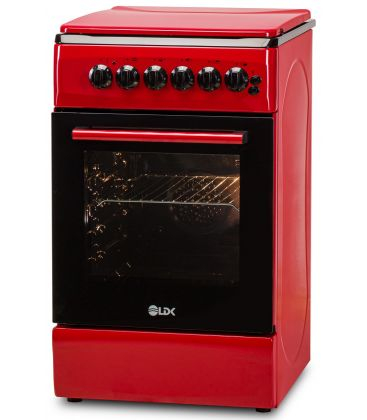 Aragaz LDK 5060 ECAI Red RMV LPG, 4 Arzatoare, Siguranta, Cuptor electric, Aprindere, Iluminare, Capac metalic, Rosu [1]