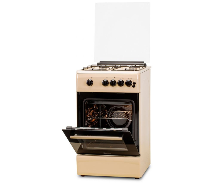 Aragaz LDK 5060 GRAI Crem RMV, Gaz, 4 Arzatoare, Siguranta, Grill, Rotisor, Aprindere, Iluminare, Capac sticla, Crem [3]