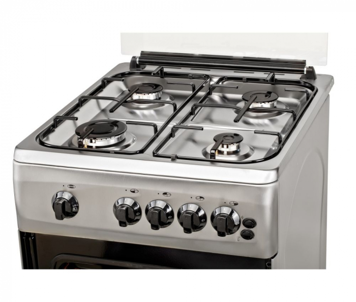 Aragaz LDK 5060 Grai IX RMV LPG, 4 Arzatoare, siguranta, grill, rotisor, aprindere, iluminare, capac sticla, 50 cm, inox [2]