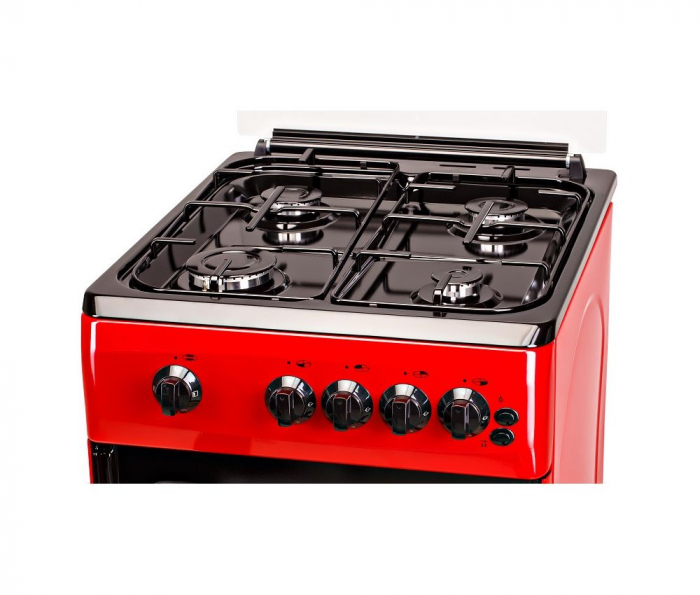 Aragaz LDK 5060 GRAI Red RMV, 4 Arzatoare, Siguranta, Grill, Rotisor, Aprindere, Iluminare, Capac sticla, Rosu [3]