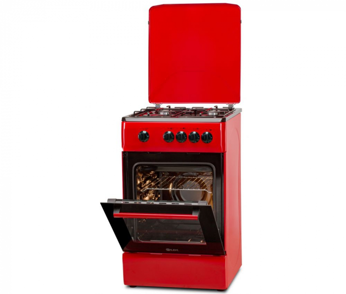 Aragaz LDK 5060 RED RMV, Gaz, 4 arzatoare, Capac metalic, Siguranta, 50x60 cm, Rosu [3]