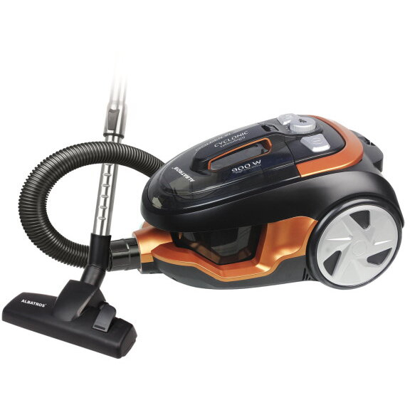 Aspirator fara sac Albatros GOLDEN 91 ECO,900 W,2.5 l bol plastic,Aspirare uscatÄ,Eco-type,2 filtre HEPA,Negru/Portocaliu [1]