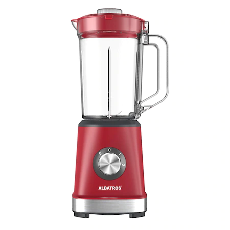 Blender Albatros BM704RED,700 W,1.2 l bol plastic,2 viteze+ funcĹŁie Pulse,Posibilitate mÄrunĹŁire gheaĹŁÄ,LamÄ din inox,Rosu [1]