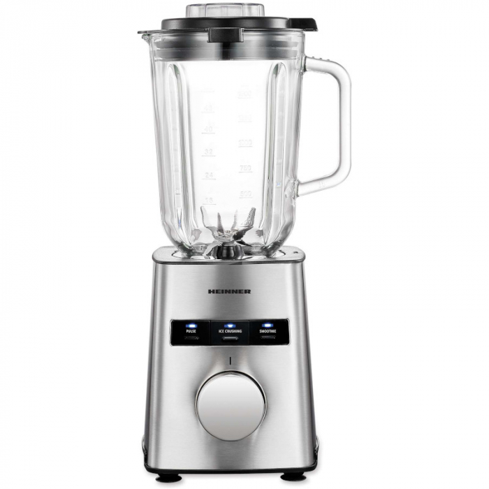 Blender Heinner Avallon 800 HBL-HE800SS, 800W, functii: zdrobirea ghetii, Smoothie, Pulse, bol din sticla 1.5L, lame din otel inoxidabil, buton rotativ, protectie la supraincalzire, bol din sticla si [1]