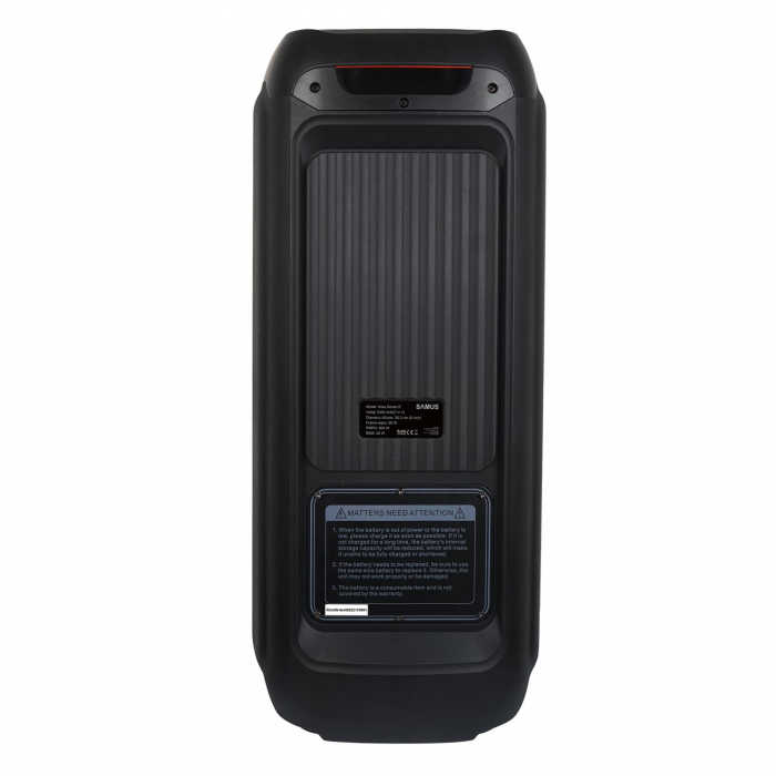 Boxa portabila Samus IBIZA SENSE 8 - 800W,FM Radio,Bluetooth,Compatibil MP3, MP4, DVD, TV, PC, Smartphone,Intrare Aux/USB/TF Card,Culoare pe difuzoare, Negru [2]