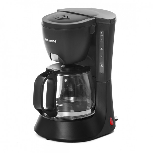 Cafetiera Albatros Verona Black,600 W,0.6 litri,600 W,Buton pornit/oprit cu led,SupapÄ antipicurare,CanÄ de sticlÄ,Negru [1]