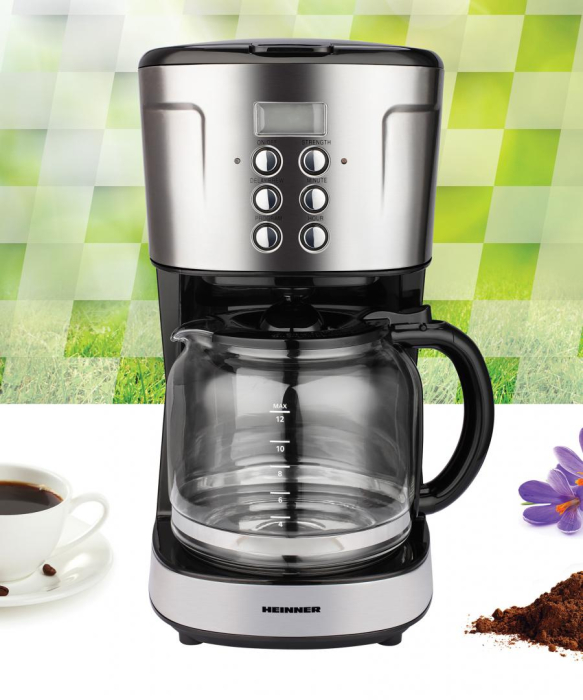 Cafetiera Heinner HCM-D915BKS,digitala, 900 W, 1.5 L, timer, Negru/Inox [4]
