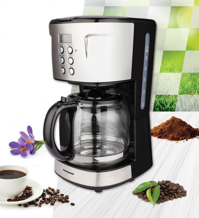 Cafetiera Heinner HCM-D915BKS,digitala, 900 W, 1.5 L, timer, Negru/Inox [3]