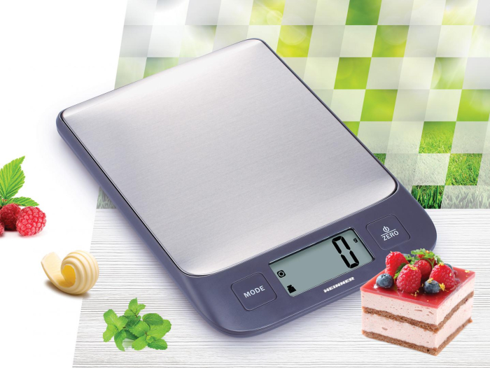Cantar de bucatarie Heinner HKS-5IXBK, 5 Kg, 1g, tara, functie cantarire lichide, display LCD, Inox [2]