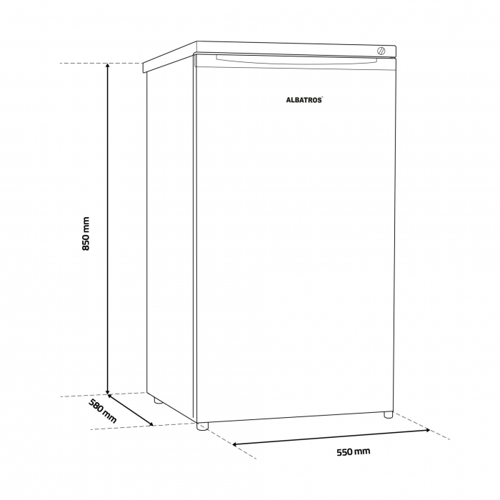 Congelator Albatros CA124E, 91 L, H 85 cm,Termostat reglabil, 4 sertare transparente,, Clasa energetica E,Alb [3]