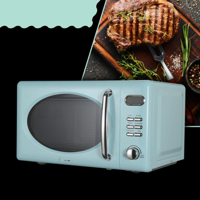 Cuptor cu microunde Fram FMW-20DGBL, 20l, 700W, Digital, Grill 800W, 5 Nivele de putere, Functie decongelare, Bleu [2]