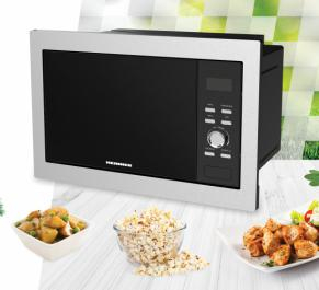 Cuptor cu microunde incorporabil Heinner HMW-BI2360SS, 23 l, Control digital, Display LED, Timer, Grill, Blocare acces copii, Inox [2]